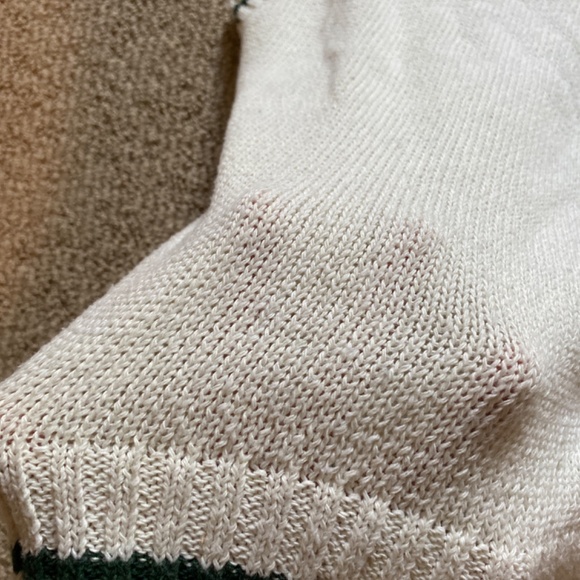 SHEIN V neck Knit Argyle Cream and Green Sweater Vest - Picture 6 of 6